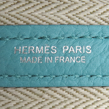 エルメス HERMES ガーデンパーティーTPM 30 ブルーアトール ネゴンダ トートバッグ シルバー金具 水色 オールレザー