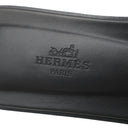 エルメス HERMES オラン スタッズ #38 ブラック カーフ #38 サンダル シルバー金具 H型 黒 フラットサンダル