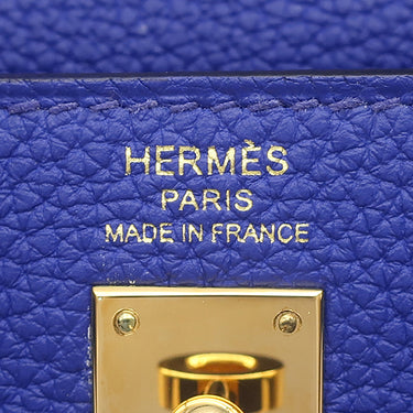 エルメス HERMES ケリー28 内縫い ブルーロワイヤル トゴ 2WAYバッグ ゴールド金具 青 ハンドバッグ ショルダー