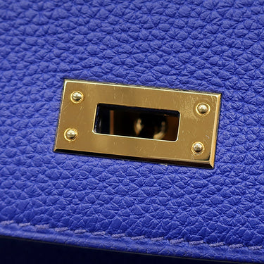 エルメス HERMES ケリー28 内縫い ブルーロワイヤル トゴ 2WAYバッグ ゴールド金具 青 ハンドバッグ ショルダー