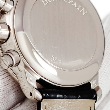 腕時計 ブランパン BLANCPAIN ヴィルレ ダブルウィンドウ クロノグラフ 6885-1542-55 自動巻き メンズ K18WG無垢 ローマン ビッグデイト