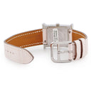 腕時計 エルメス HERMES Hウォッチ PM HH1.210c クオーツ レディース 未使用 ホワイト シェル アラビア スクエア H型