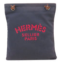 エルメス HERMES サックアリーヌ MM ブルーインディゴ×ゴールド トワルシェブロン スイフト ショルダーバッグ シルバー金具 紺 赤