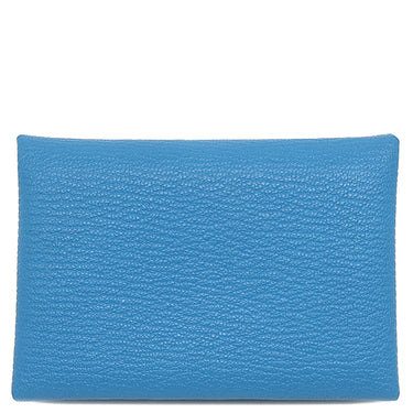 エルメス HERMES カルヴィ デュオ ヴェルソ ブルーザンジバル×ミント シェーブル カードケース シルバー金具 未使用 フラグメントケース 2026年製