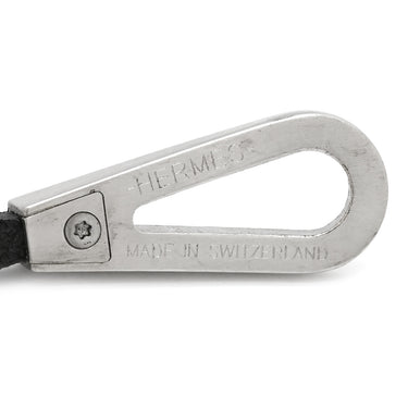 エルメス HERMES ジャンボジェット ノワール×シルバー レザー メタル ブレスレット 黒 レザーブレス
