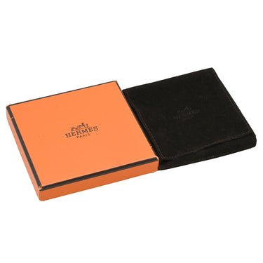 エルメス HERMES ジャンボジェット ノワール×シルバー レザー メタル ブレスレット 黒 レザーブレス