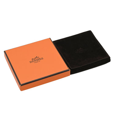 エルメス HERMES ジャンボジェット ゴールド×シルバー レザー メタル ブレスレット 茶 レザーブレス