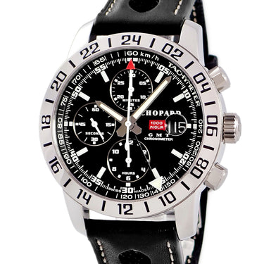 腕時計 ショパール CHOPARD ミッレミリア GMT クロノグラフ 16/8954 自動巻き メンズ ブラック デイト スモールセコンド 限定