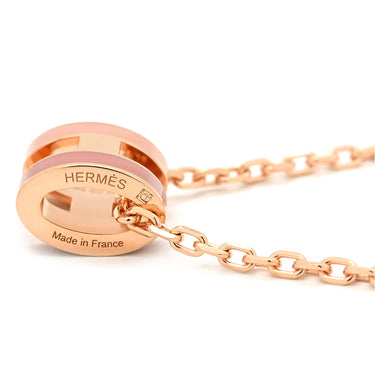 エルメス HERMES ポップアッシュ ミニ ペンダント ロカバール ボーテ×ローズゴールド GP ラッカー ネックレス ローズゴールド金具 新品 未使用 ライトピンク ピンク H