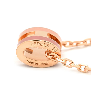 エルメス HERMES ポップアッシュ ミニ ペンダント ロカバール ボーテ×ローズゴールド GP ラッカー ネックレス ローズゴールド金具 新品 未使用 ライトピンク ピンク H