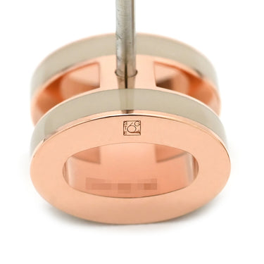 エルメス HERMES ポップアッシュ Hピアス ミニ マロングラッセ×ローズゴールド GP エナメル ピアス ローズゴールド金具 新品 未使用 PG金具 Hモチーフ