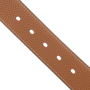 エルメス HERMES ハーフコッド 38 H081101CKAC085 ブラック×ゴールド ボックスカーフ トゴ #85 ベルト シルバー金具 新品 未使用 リバーシブル 2024年製