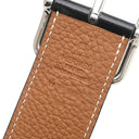 エルメス HERMES ハーフコッド 38 H081101CKAC085 ブラック×ゴールド ボックスカーフ トゴ #85 ベルト シルバー金具 新品 未使用 リバーシブル 2024年製