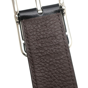エルメス HERMES ケープコッド 32 H049676CKAB085 ブラック×ショコラ ボックスカーフ トゴ #90 ベルト シルバー金具 新品 未使用 リバーシブル 2025年製