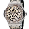 腕時計 ウブロ HUBLOT ビッグバン スノーレオパード 341.SX.7717.NR.1977 自動巻き メンズ OH済 純正ダイヤ ヒョウ柄 クロノグラフ 限定