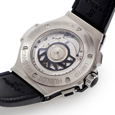 腕時計 ウブロ HUBLOT ビッグバン スノーレオパード 341.SX.7717.NR.1977 自動巻き メンズ OH済 純正ダイヤ ヒョウ柄 クロノグラフ 限定