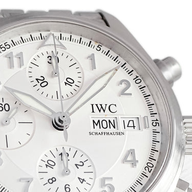腕時計 IWC IWC スピットファイア クロノグラフ IW370628 自動巻き メンズ OH済 パイロットウォッチ デイデイト シルバー