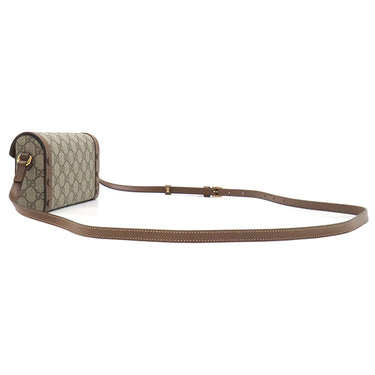 グッチ GUCCI ホースビット1955 ミニバッグ 699296 ベージュ×エボニー GGスプリームキャンバス レザー ショルダーバッグ ゴールド金具 ショルダー 斜め掛け