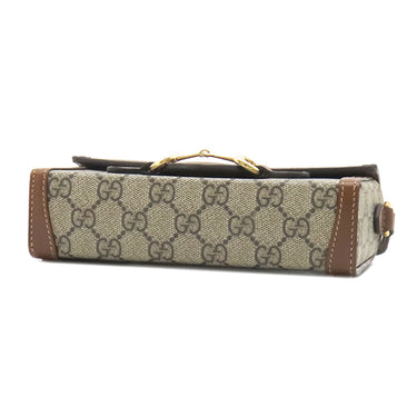 グッチ GUCCI ホースビット1955 ミニバッグ 699296 ベージュ×エボニー GGスプリームキャンバス レザー ショルダーバッグ ゴールド金具 ショルダー 斜め掛け