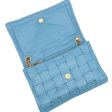 サルヴァトーレ・フェラガモ Salvatore Ferragamo ヴィヴァ ボウ 21I446 ライトブルー レザー ショルダーバッグ ゴールド金具 ヴァラ リボン