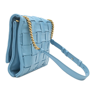 サルヴァトーレ・フェラガモ Salvatore Ferragamo ヴィヴァ ボウ 21I446 ライトブルー レザー ショルダーバッグ ゴールド金具 ヴァラ リボン