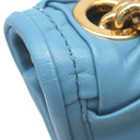 サルヴァトーレ・フェラガモ Salvatore Ferragamo ヴィヴァ ボウ 21I446 ライトブルー レザー ショルダーバッグ ゴールド金具 ヴァラ リボン