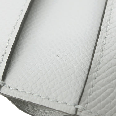 エルメス HERMES ベアン コンビネ ブルーグラシエ ヴォーエプソン 三つ折り財布 シルバー金具 青 グレー 2025年製