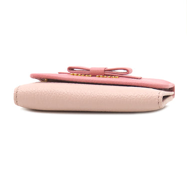 ミュウミュウ MIU MIU マドラス バイカラー 5M0222 ローズ レザー マドラスレザー キーケース ゴールド金具 鍵入れ 6連 6本 リボン