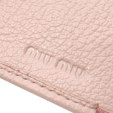 ミュウミュウ MIU MIU マドラス バイカラー 5M0222 ローズ レザー マドラスレザー キーケース ゴールド金具 鍵入れ 6連 6本 リボン