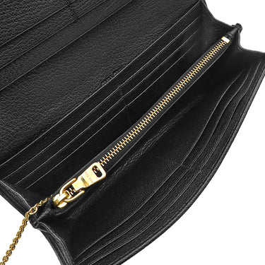 ミュウミュウ MIU MIU リボンモチーフ ロングウォレット ブラック レザー 長財布 ゴールド金具 黒