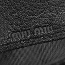 ミュウミュウ MIU MIU リボンモチーフ ロングウォレット ブラック レザー 長財布 ゴールド金具 黒