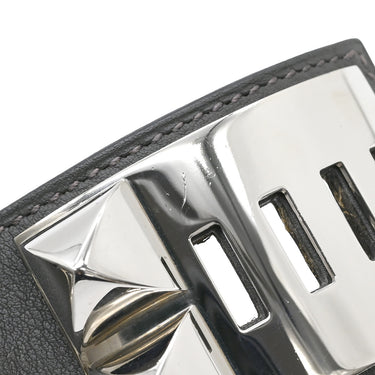 エルメス HERMES コリエドシアン スイフト 066850CK88S ブラック×シルバー スイフト GP S ブレスレット 黒 スタッズ 牛革