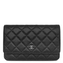 シャネル CHANEL マトラッセ チェーンウォレット AP0250 ブラック キャビアスキン チェーンウォレット シルバー金具 黒 ココマーク
