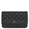 シャネル CHANEL マトラッセ チェーンウォレット AP0250 ブラック キャビアスキン チェーンウォレット シルバー金具 黒 ココマーク