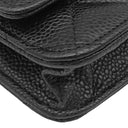 シャネル CHANEL マトラッセ チェーンウォレット AP0250 ブラック キャビアスキン チェーンウォレット シルバー金具 黒 ココマーク