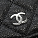 シャネル CHANEL マトラッセ チェーンウォレット AP0250 ブラック キャビアスキン チェーンウォレット シルバー金具 黒 ココマーク