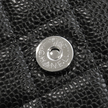 シャネル CHANEL マトラッセ チェーンウォレット AP0250 ブラック キャビアスキン チェーンウォレット シルバー金具 黒 ココマーク