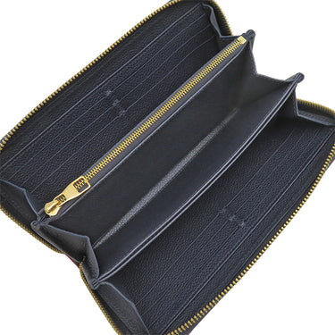 ルイヴィトン LOUIS VUITTON ジッピー ウォレット M62121 マリーヌルージュ モノグラムアンプラント 長財布 ゴールド金具 紺 ラウンドファスナー