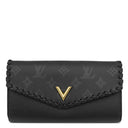 ルイヴィトン LOUIS VUITTON ポルトフォイユ ヴェリー M62059 ブラック レザー 長財布 ゴールド金具 フラップ財布
