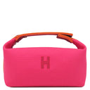 エルメス HERMES ブリッド ア ブラック PM H104222M ハイビスカス コットンキャンバス ポーチ シルバー金具 バニティ Hロゴ