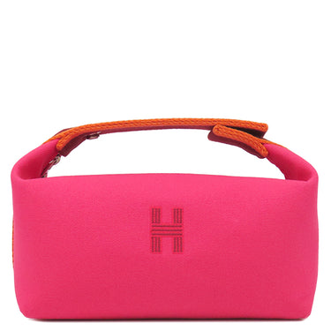エルメス HERMES ブリッド ア ブラック PM H104222M ハイビスカス コットンキャンバス ポーチ シルバー金具 バニティ Hロゴ