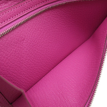 エルメス HERMES ベアンスフレ マグノリア シェブルミゾル 長財布 シルバー金具 紫 二つ折り H金具