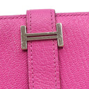 エルメス HERMES ベアンスフレ マグノリア シェブルミゾル 長財布 シルバー金具 紫 二つ折り H金具