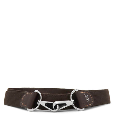 エルメス HERMES ガーデンパーティTPM用 ストラップ 25mm ブラウン キャンバス レザー ショルダーストラップ シルバー金具 茶 替えストラップ