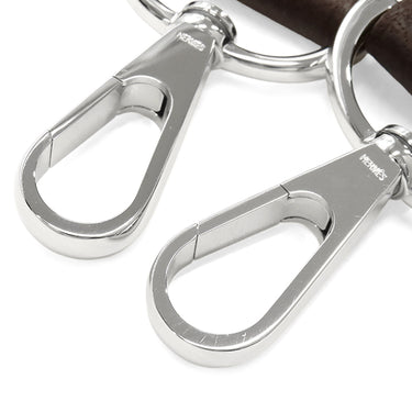 エルメス HERMES ガーデンパーティTPM用 ストラップ 25mm ブラウン キャンバス レザー ショルダーストラップ シルバー金具 茶 替えストラップ