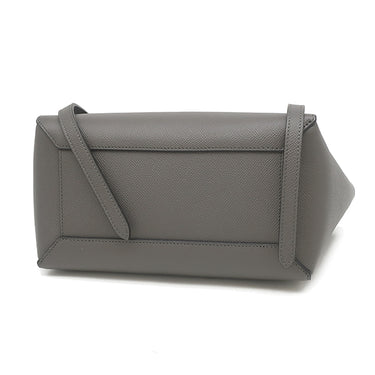 セリーヌ CELINE ベルトバッグ マイクロ 180153 グレー レザー 2WAYバッグ ゴールド金具 ハンドバッグ ショルダーバッグ