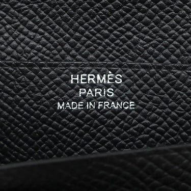 エルメス HERMES ベアンコンパクト ブラック ヴォーエプソン 二つ折り財布 シルバー金具 H金具