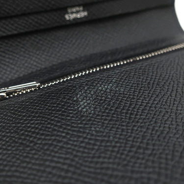 エルメス HERMES ベアンコンパクト ブラック ヴォーエプソン 二つ折り財布 シルバー金具 H金具