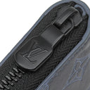ルイヴィトン LOUIS VUITTON ジッピーウォレット ヴェルティカル M80423 ネイビーブルー レザー モノグラムシャドウレザー 長財布 ブラック金具 紺 小銭入れ ラウンドジップ