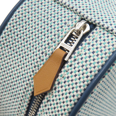 エルメス HERMES エヴァジオン H103605M マリン トワルアッシュ アニョーミロ ポーチ シルバー金具 青 紺 トワルH ラウンド